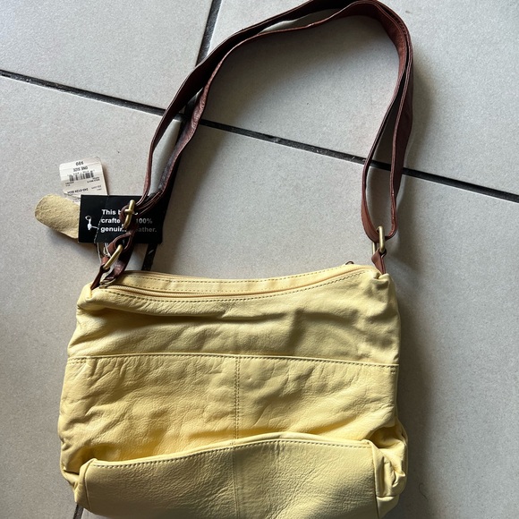 St. John's Bay Yellow Leather Shoulder Bag - Picture 1 of 7